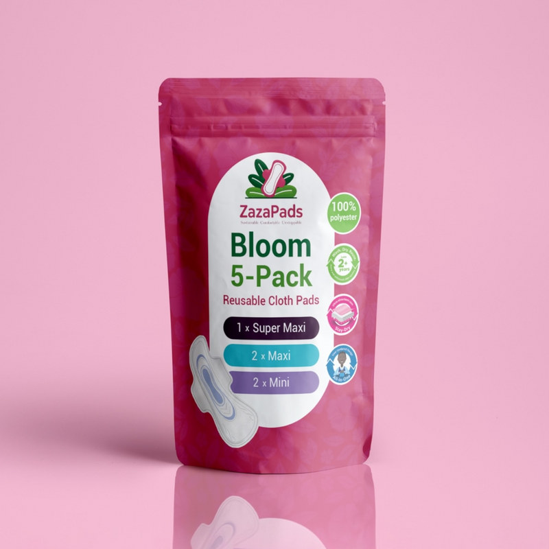 ZazaPads Bloom 5-Pack – Reusable Cloth Sanitary Pads